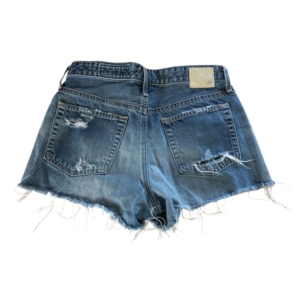 Ag Adriano Goldschmied Blue Distressed Jean Shorts - Picture 2 of 4